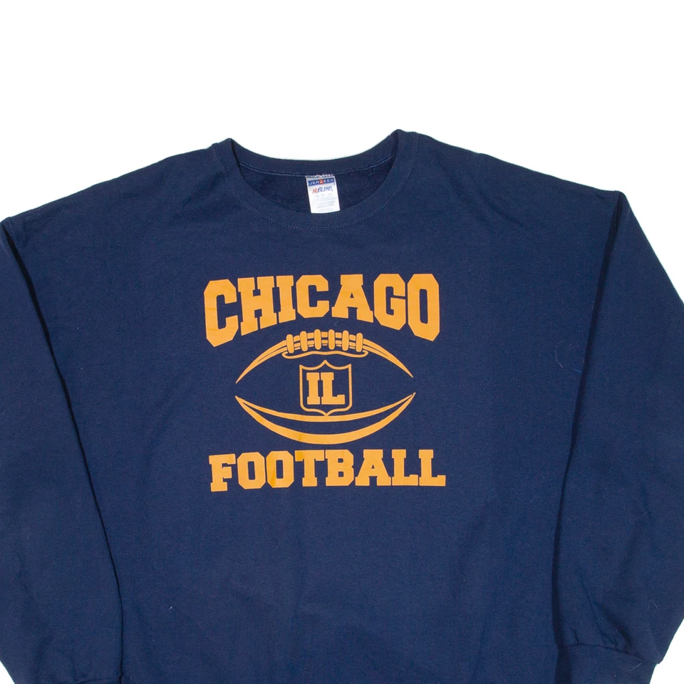 Moletom masculino JERZEES Chicago futebol azul EUA 2XL - Imagem 2 de 4