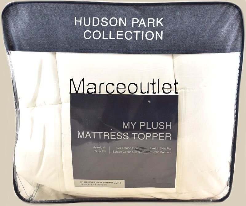 Hudson Park My Plush Mattress Topper QUEEN White