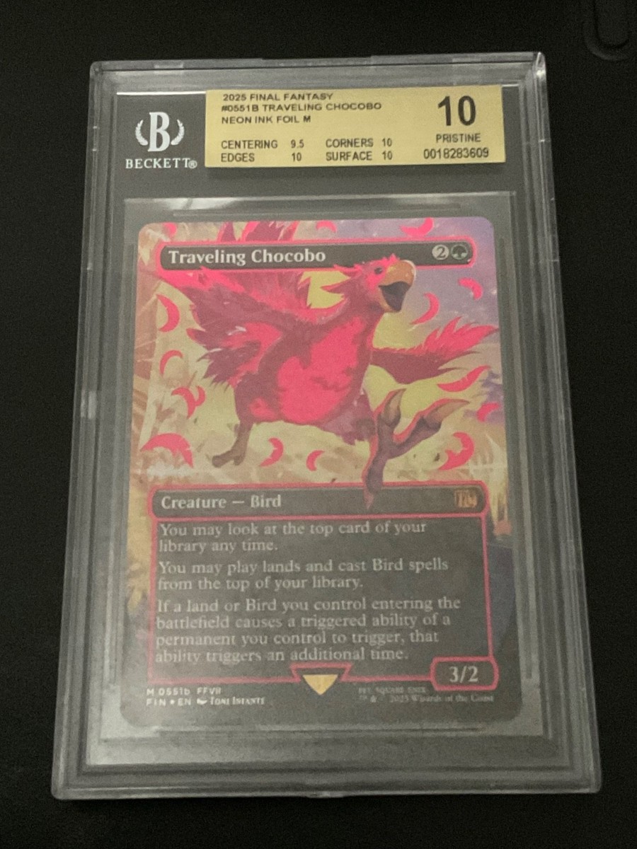 Traveling Chocobo Borderless Neon Ink Pink Beckett 10 | eBay