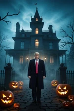 Halloween Trump Boss Haunted House JOL High Quality Metal Fridge Magnet 3x4 7046
