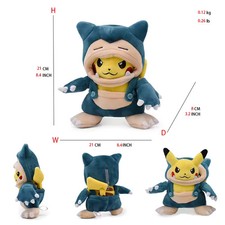 Pikachu Snorlax Cosplay Plush Toy 20CM Soft Stuffed Collectible Gift
