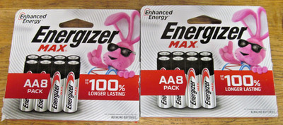 NEW FACTORY SEALED 16 PC 2-8PK ENERGIZER MAX AA BATTERIES EXP 12/2040 FREESHIP