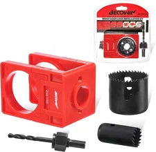 Becowin Door Lock Installation Kit: 1-3/8" - 1-3/4" Deadbolt small, Red 