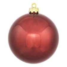 Vickerman 3" Plastic Ball Ornaments in Shiny Wine Red (Set of 32)