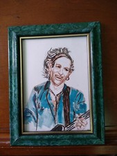 original copic marker drawing of Keith Richards framed 5
