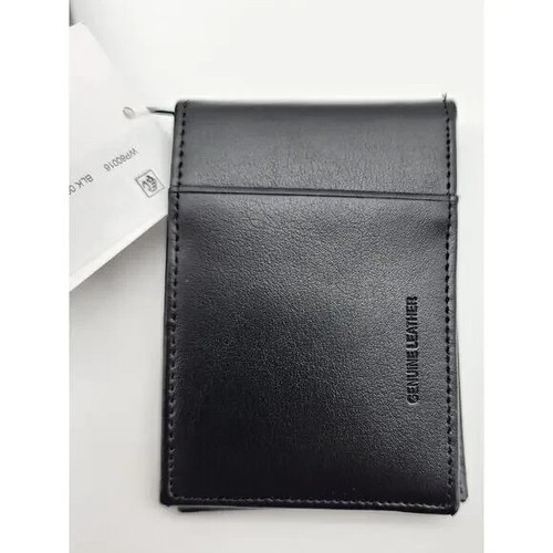 Perry Ellis Portfolio Men's Super Slim Card Holder Leather- Black - Picture 3 of 5