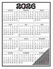 2026 - 12 Month MiHeart Magnetic Calendar 8.5"x11"