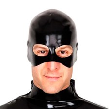 Black Latex Hood Mask,Handmade Natural Rubber Mask for Cospaly Costumes
