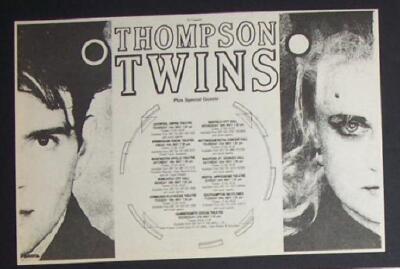 Thompson Twins Close to the Bone Era 1987 Small Poster Type Concert Ad, Advert