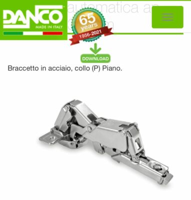 DANCO SCHARNIER 180° (AUCH SOFT) FÜR TÜREN UND KÜCHENMÖBEL KOMPLETT MIT BASETTE