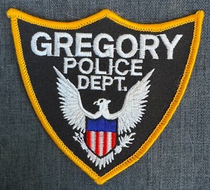 Gregory SD South Dakota Police Shoulder Patch Vintage Unsewn Cheesecloth