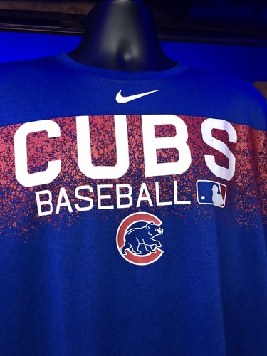 Nike Chicago Cubs Dri Fit Shirt XXL The Nike Tee MLB Baseball - Picture 2 of 7