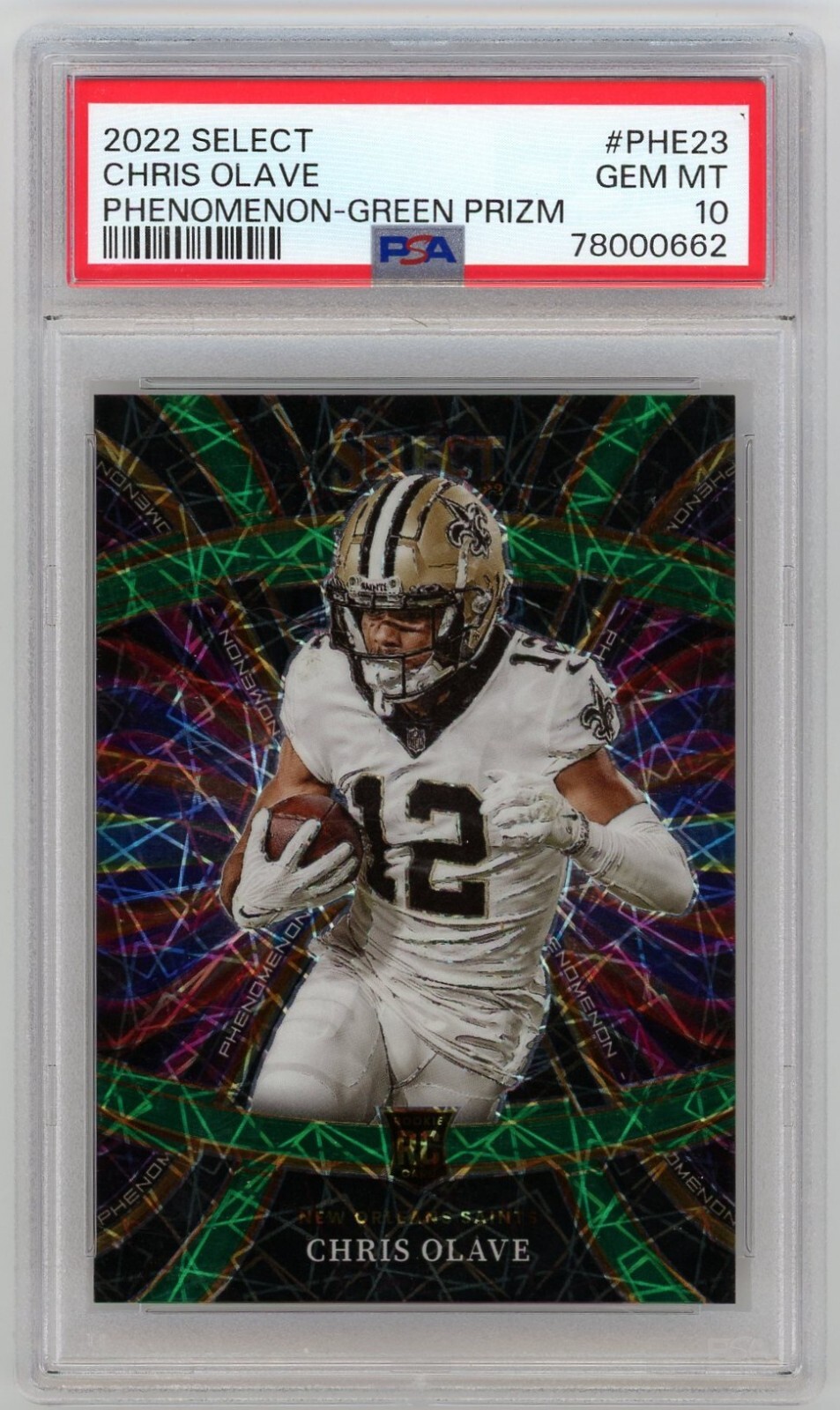 Chris Olave Panini Select Phenomenon #PHE23 Green Prizm