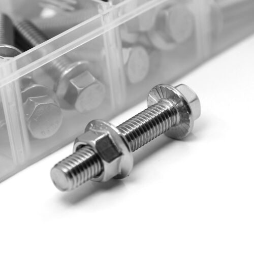 240PCS M5 M6 M8 Flanged Bolts and Nuts Kit,Stainless Steel 304 Metric Flanged He - Picture 2 of 8