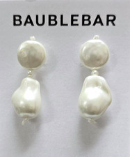 BAUBLEBAR WHITE MOTHER OF PEARL DANGLING EARRINGS
