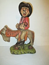 VTG CHALKWARE SINGING COWBOY+GUITAR HORSE FIGURE STATUE H.S ANDY ANDERSON???????