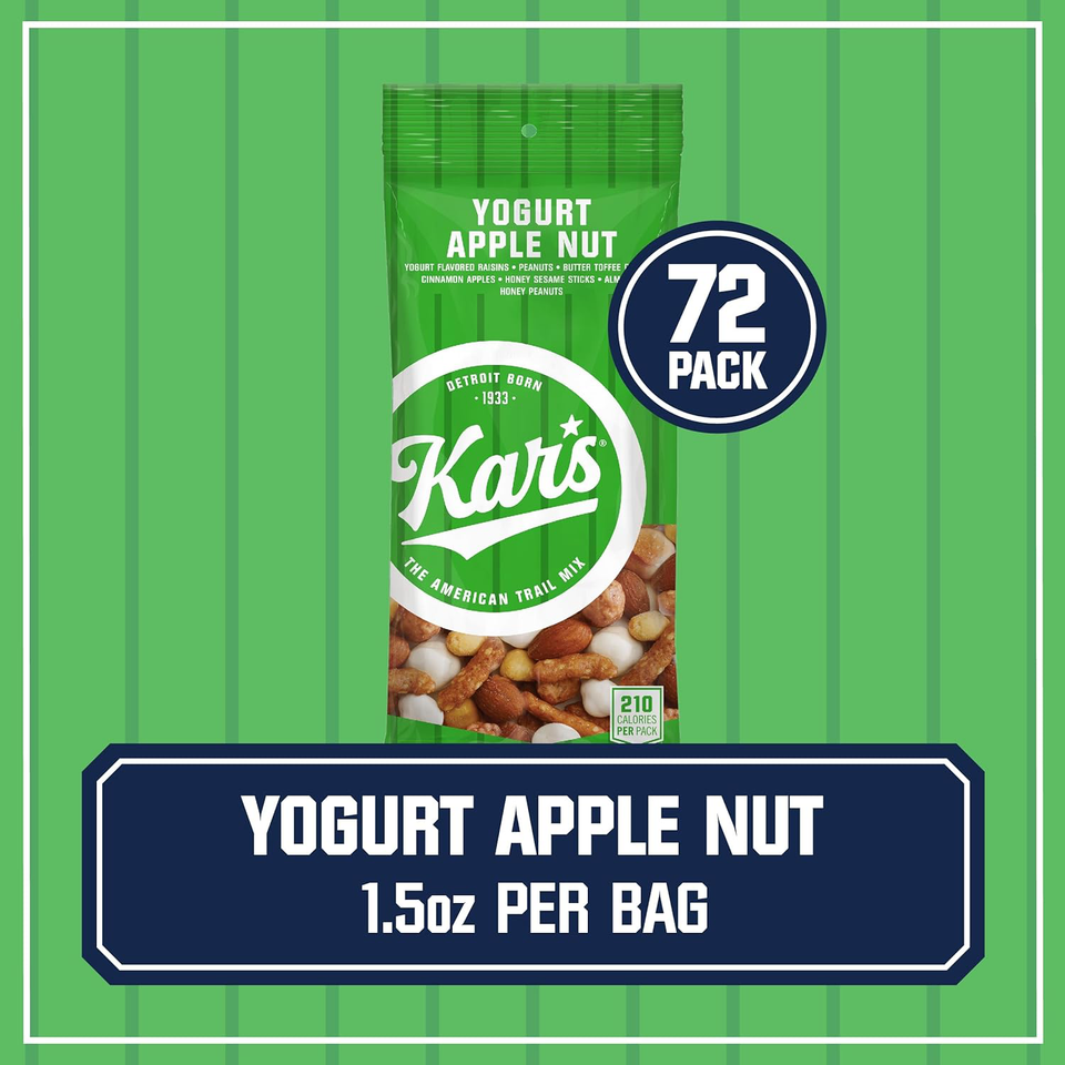 Kar’s Nuts Yogurt Apple Nut Trail Mix, 1.5 oz Individual Snack Packs