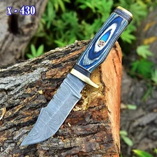 8”CUSTOM HANDMADE DAMASCUS STEEL HUNTING SKINNING KNIFE SURVIVAL BUSHCRAFT EDC