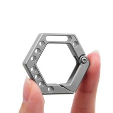 EDC Titanium Alloy Hexagon Key chain Carabiner Pendant Tool Outdoor Connectors