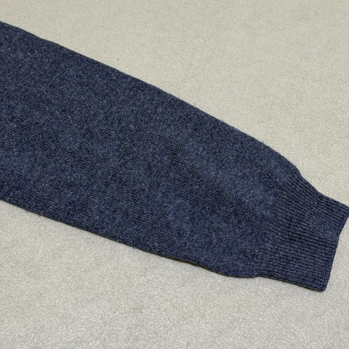 Mens M Blue Lambswool Wool Knit Extra Fine V Neck Pullover Sweater Grandpacore - Picture 9 of 23