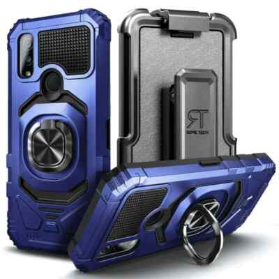 For Kyocera DuraSport 5G UW 2021 Hard Hybrid Magnetic Ring Kickstand Case Cover