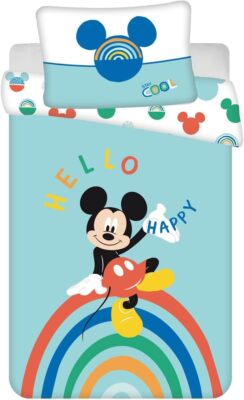 Disney Mickey Mouse -Hello -2-tlg Baby Kinder Bettwäsche- 100x135 cm - Neu OVP #
