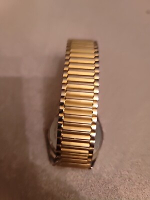 VTG Pulsar Quartz Watch V744-X004 Men Gold Tone Day Date Fluted