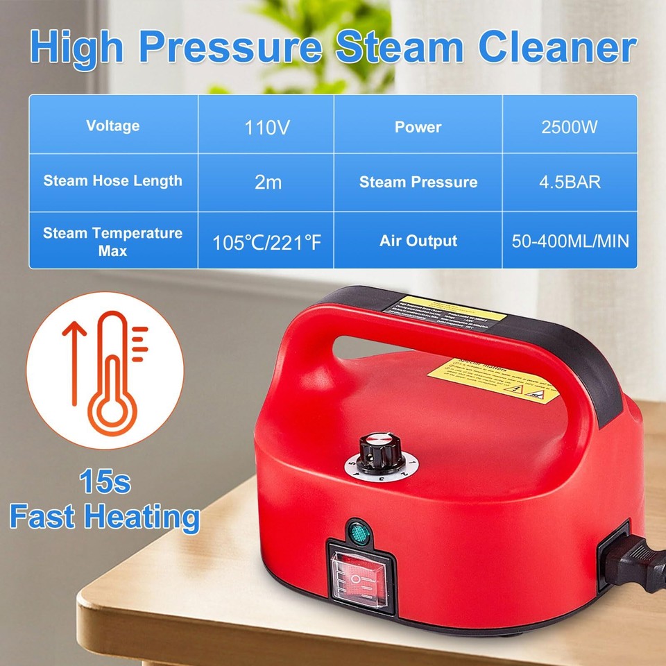 2500W Portable Steam Cleaner, Steam Shot Cleaner Handheld Steamer for