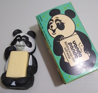 Vintage Vanda Beauty Counselor Panda Floating Bath Toy Soap Dish In Original Box