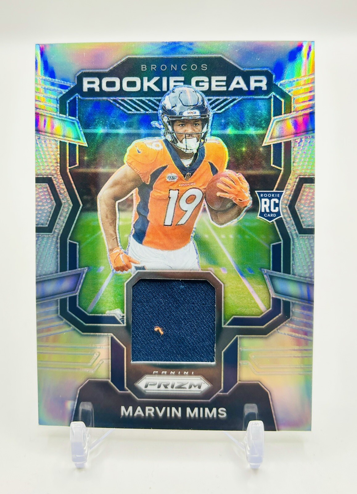 2023 Panini Prizm #RG-MMS Marvin Mims Rookie Gear Silver Prizm