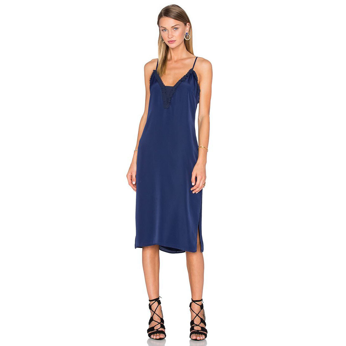 house of harlow navy blue dress 1960 x Revolve Stella Deep V Slip in Size S Little Black Jumpsuit - SN:AVD32552 Size:L (30-31 sleeve length) Absolutely beautiful deep navy