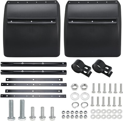 24''x24'' Poly Quarter Fender Set Fenders Mud Flap Hangers Bracket for Semi Truck