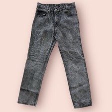 Vintage Levis 506 Black Acid Wash Denim Jeans Made In USA Tag 30x30 Actual 28x29