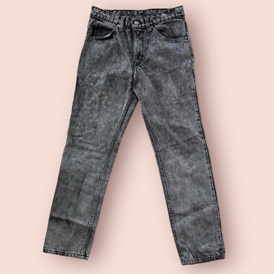 Vintage Levis 506 Black Acid Wash Denim Jeans Made In USA Tag 30x30 Actual 28x29