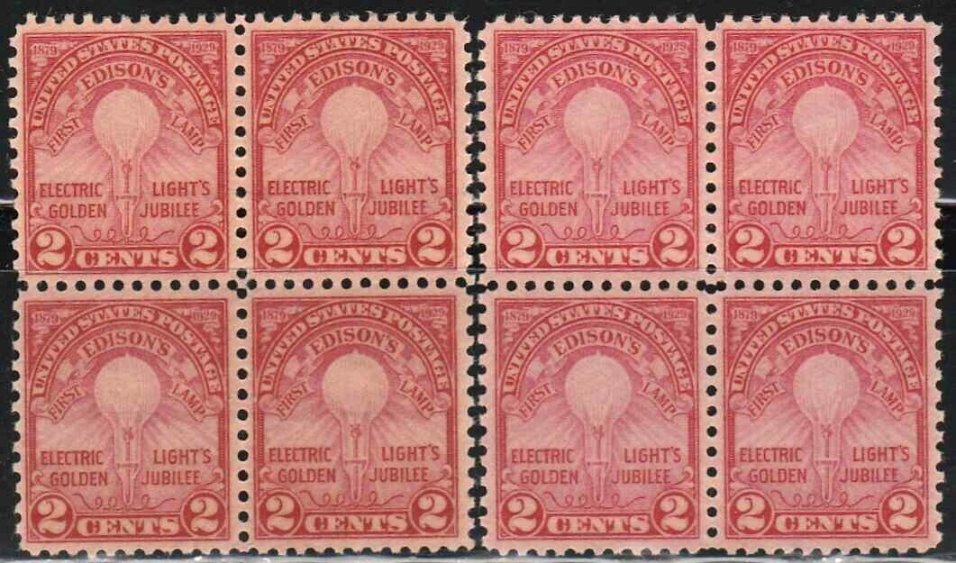 US Stamp Blocks SC 655 2c car rose ' Edison's First Lamp ' eBay