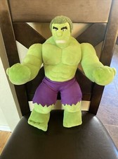 Marvel Incredible Hulk Plush 16" Jointed Arms Movable arms, Disney Store Plush