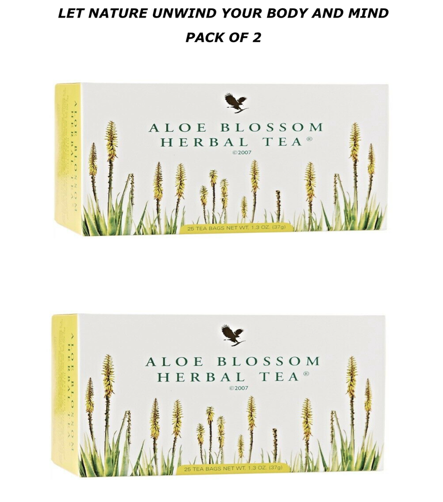 2 Forever Aloe Blossom Herbal TEA (25 bags each) caffeine free HALAL/ KOSHER