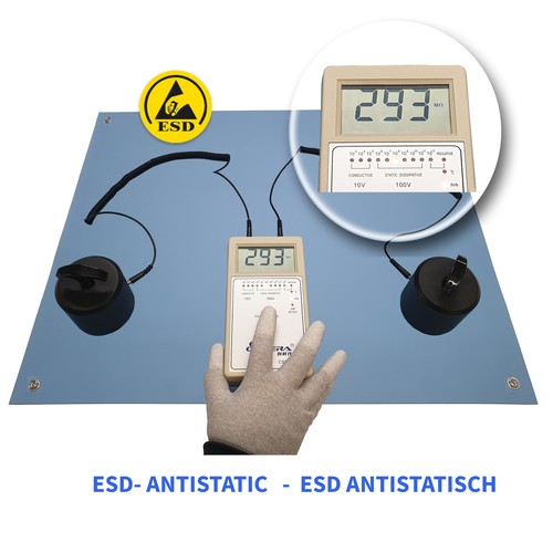 Tapis ESD antistatique Minadax 60 x 50 cm + kit manchette + gants ESD taille L - Photo 2/9