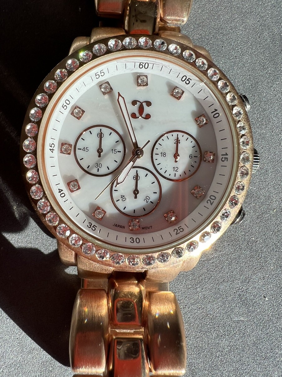 Charming Charlie Gold & Crystal Stainless Steel Band Women display picture 1