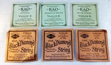 Vintage Violin Case Candy Lot of 6 Black Diamond RAO String Packets No String