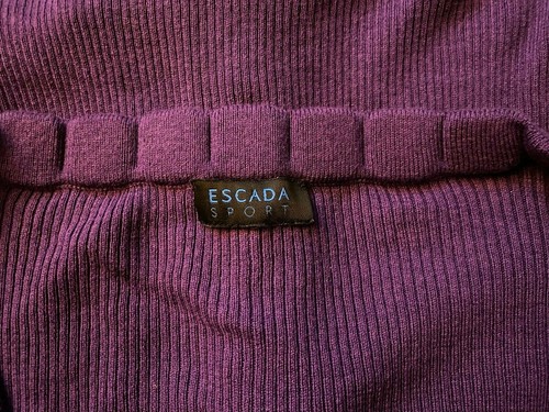 Escada Sport Langarm Strickjacke Lila Baumwolle Seidenmischung - Bild 6 von 7