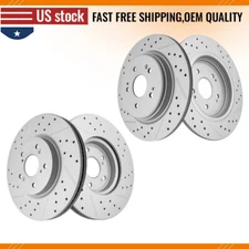 For 2017-2022 2023 Honda CR-V Front Rear Drilled Slotted Disc Brake Rotors Set