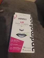 Andmetics Brow Wax Strips - 16 Cold Wax Strips - 4 Calming Care Wipes