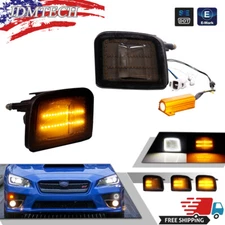 Fits Subaru WRX STI 15-17 WRX 15-21 Smoked Switchback LED DRL Turn Signal Lights