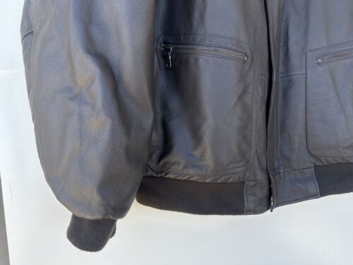 Snap-On Tools Brown Leather Bomber Jacket Coat Quilted Lining MENS Size XL VGUC - Picture 7 of 20