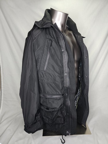 Black Winter Jacket Jack and Jones Jacket Blocked Puffer Size Med - Picture 2 of 5