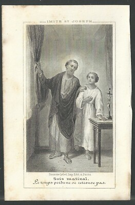 Estampa grabado antiguo de San Jose image pieuse santino holy card