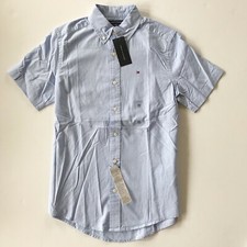 NWT Tommy Hilfiger Men's Regular Fit Solid Short Sleeve Button Down Oxford Shirt