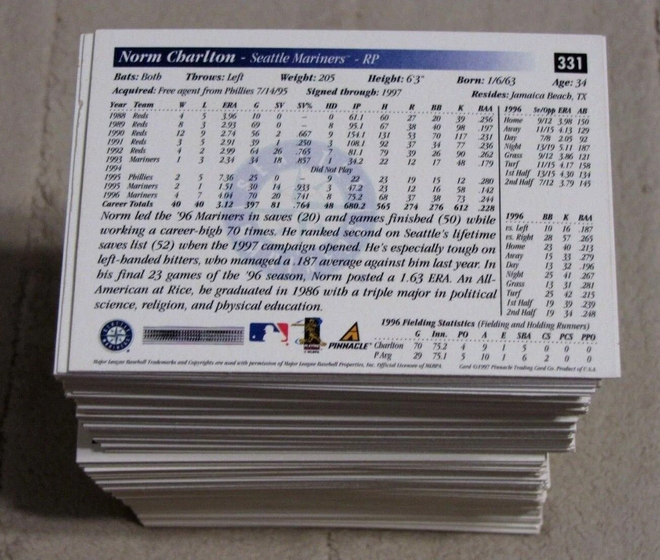 1997 Score Premium Stock Hobby Reserve Baseball (Pick Choose Complete) Free Ship - Image 2 of 2