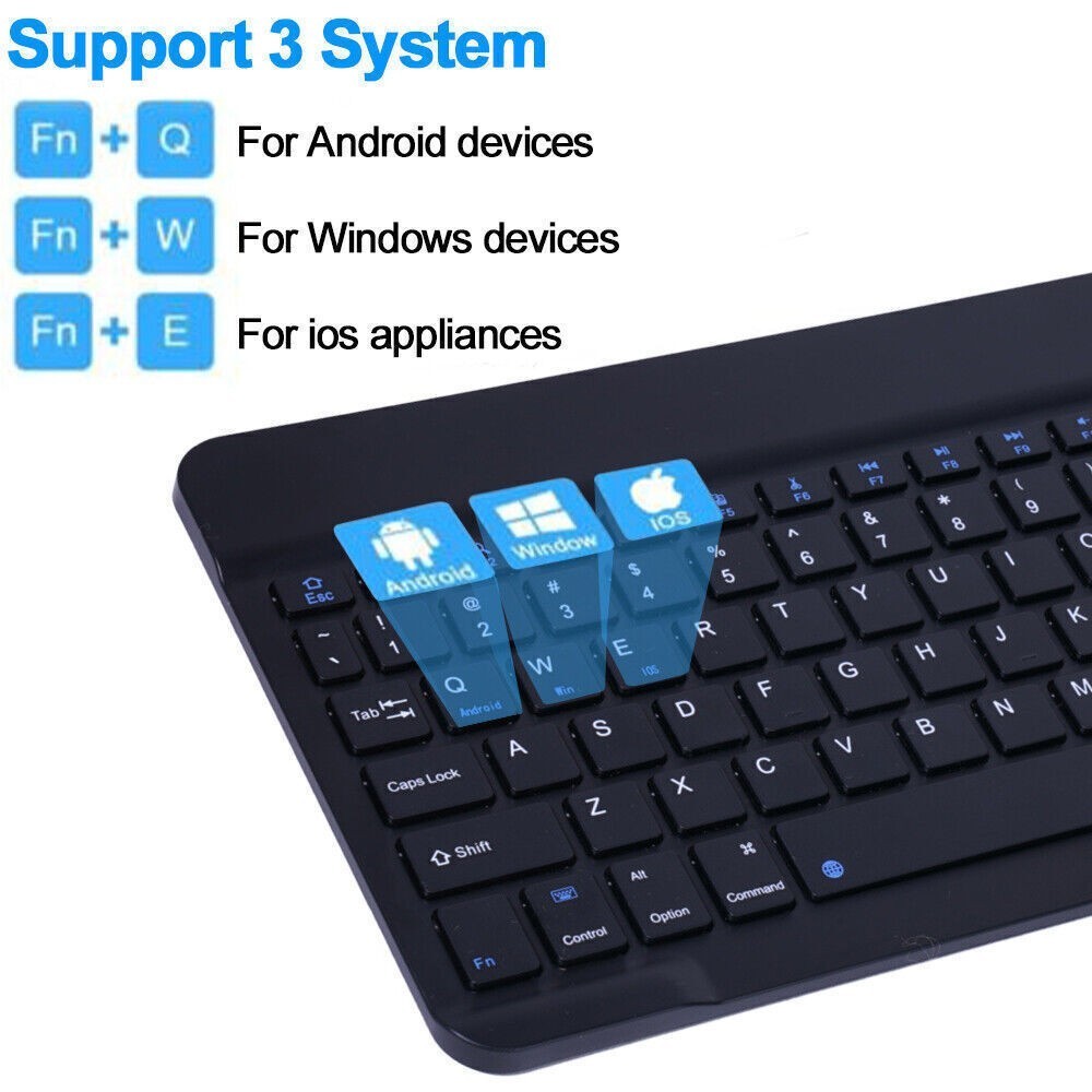 Slim Wireless Bluetooth Keyboard Mouse Combo Set for Laptop Tablet iPad iPhone